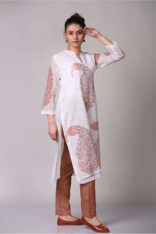 Brown Print Kurta