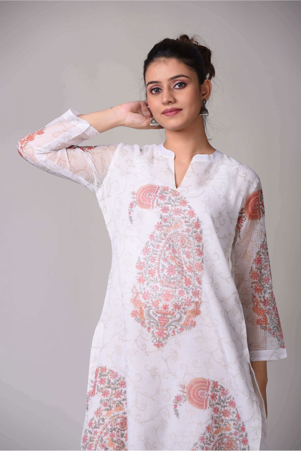 Brown Print Kurta