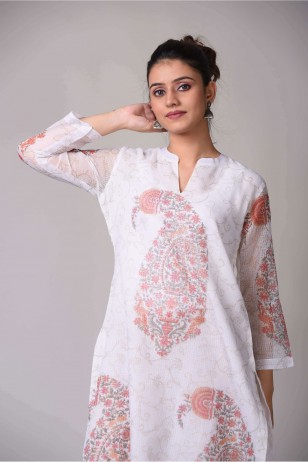 Brown Print Kurta