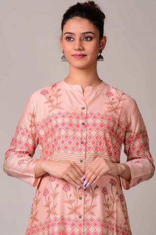 Roja Pink Chanderi Kurta
