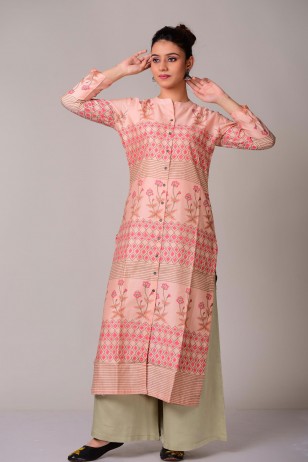 Roja Pink Chanderi Kurta
