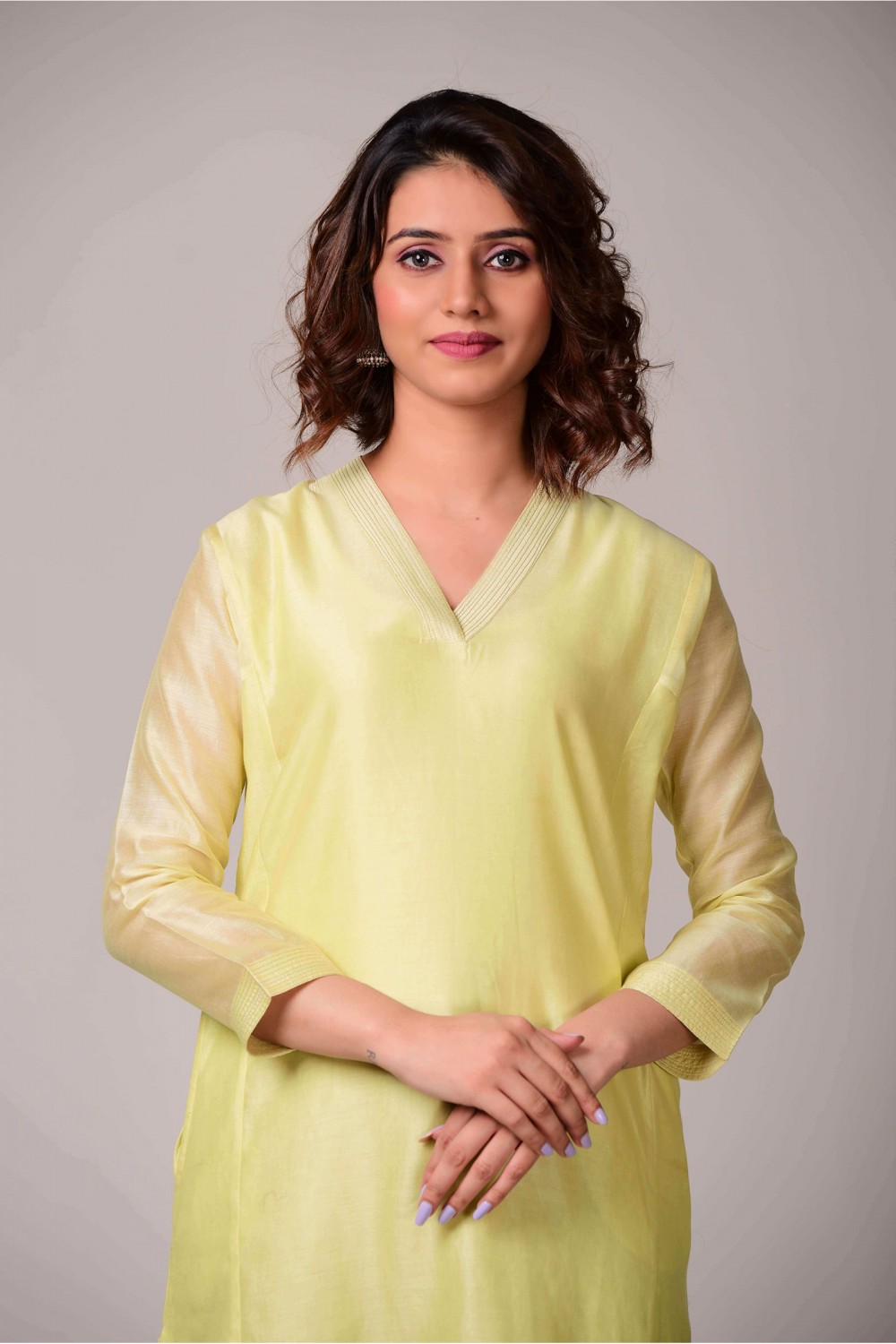 Yellow Print Kurta